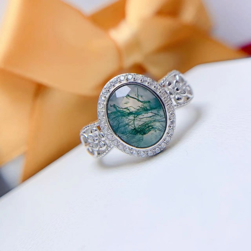 Jewelry Making University - Natural 8*10mm Gold Plated Moss Agate