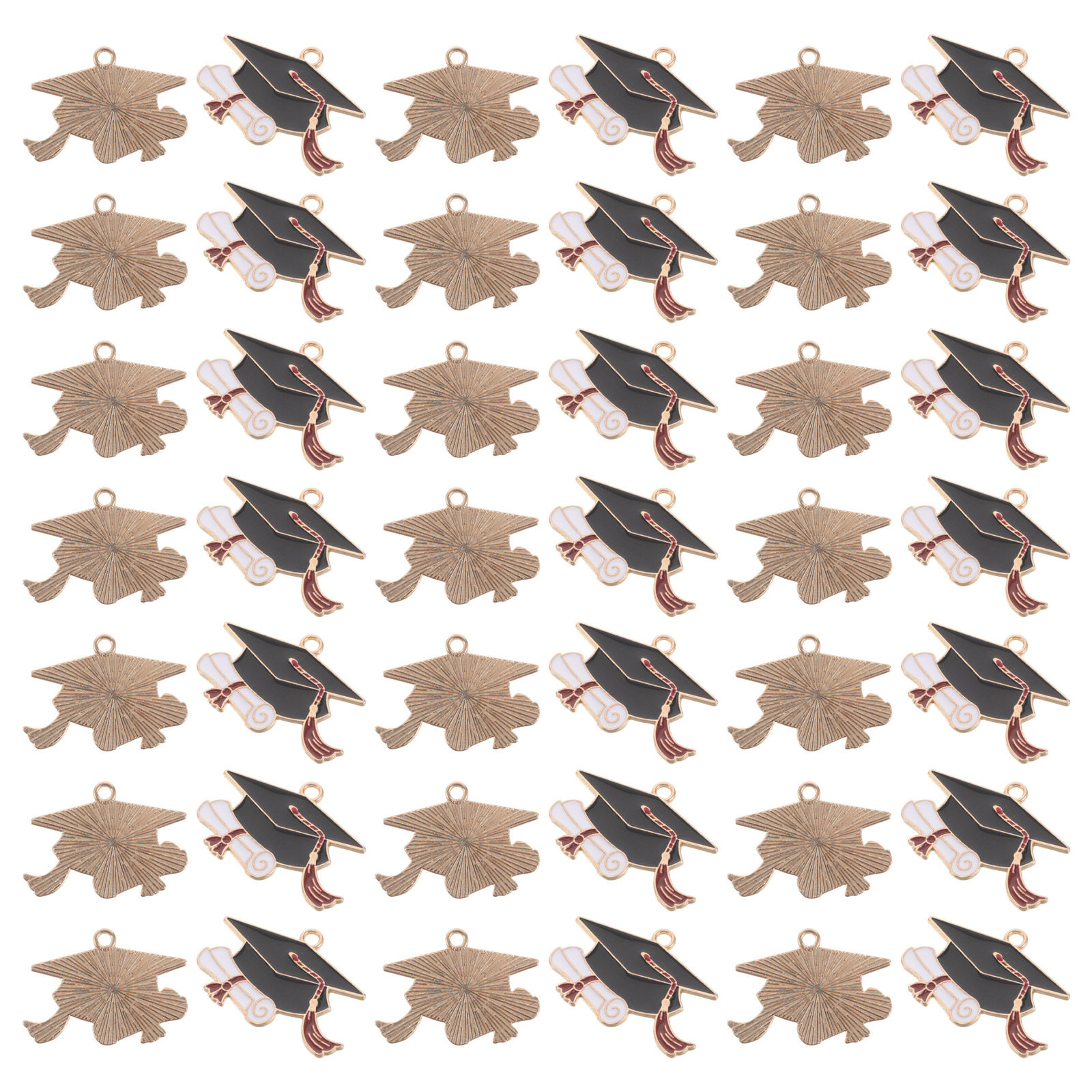 Jewelry Making Diploma - 50Pcs Graduation Cap Charms Alloy Pendant