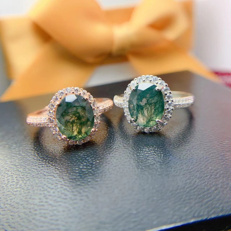 Natural Moss Agate Ring Promis - đánh giá và giá Jewelry Making University