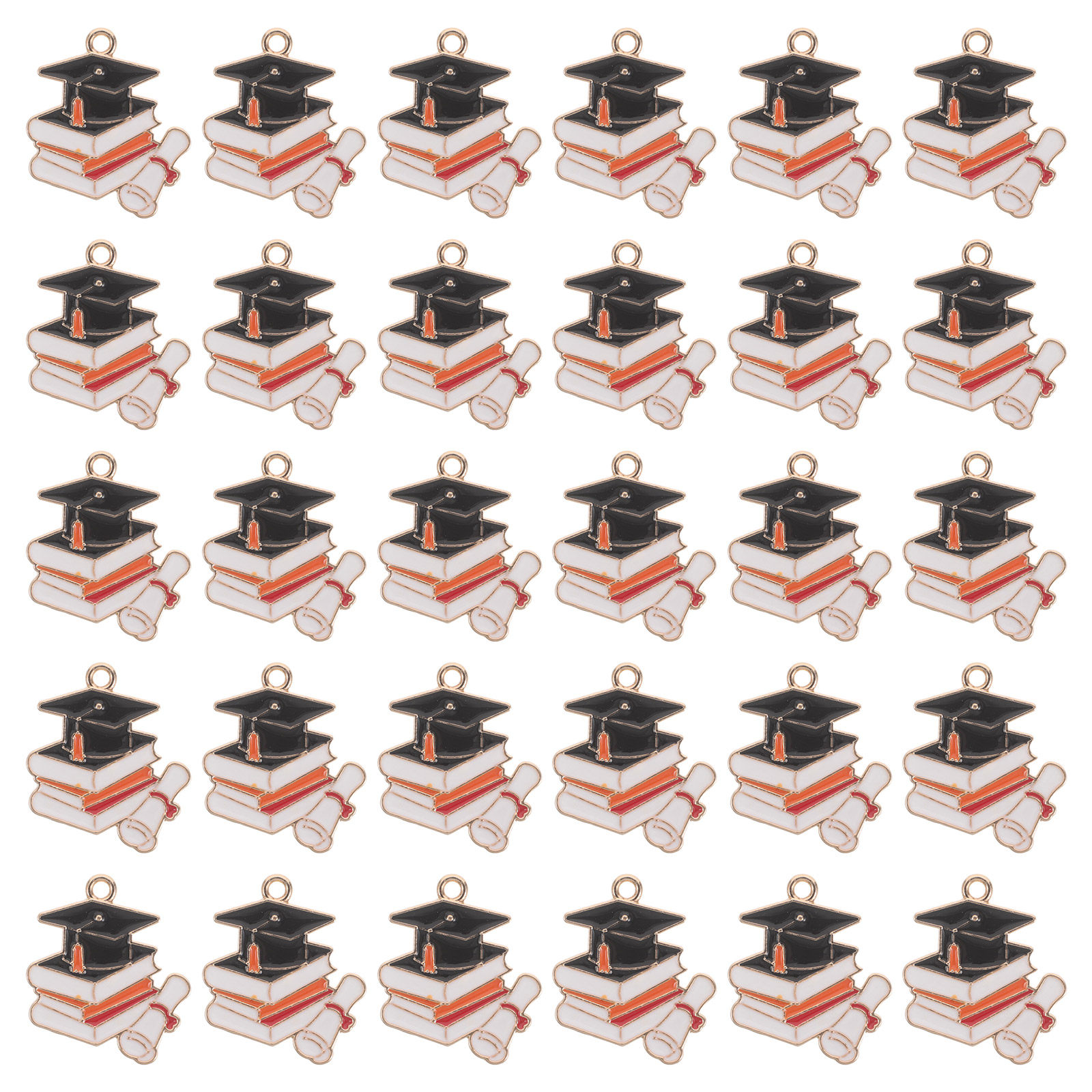 50Pcs Grad Cap Charms Alloy Gr - đánh giá và giá Jewelry Making Diploma